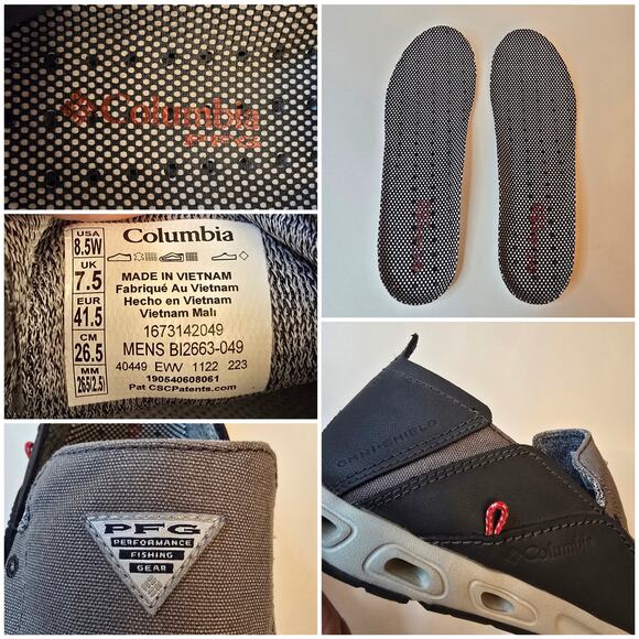 8.5W Columbia Bahama Vent Slip On Loafer Gray PFG Fishing Deck Boat Dock Shoes - Picture 6 of 11